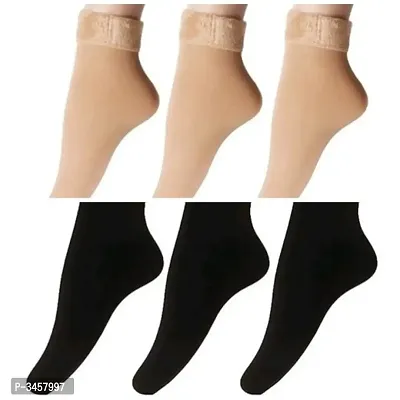 Winter Wear Fur Socks Pair Of 6(Standard Size - Woolen Velvet)-thumb0