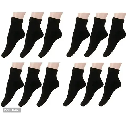 Winter Wear Fur Socks Pair Of 12(Standard Size - Woolen Velvet)