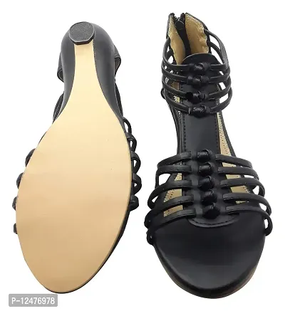Diva:Trendy Unique You : Comfartable Low heel multi strap wedge sandal for women-thumb3