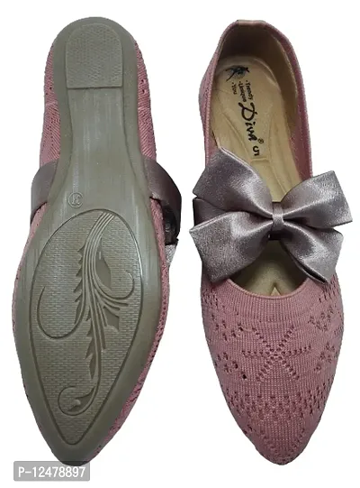 Diva Brand Mesh_Upper Ballerina Flat Shoes. (Pink, Numeric_6_Point_5)-thumb2