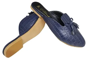 Diva Brand Flat Mule Hallf Shoes Cum Slides (Blue, Numeric_6_Point_5)-thumb1