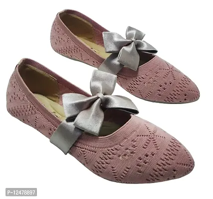 Diva Brand Mesh_Upper Ballerina Flat Shoes. (Pink, Numeric_6_Point_5)-thumb0