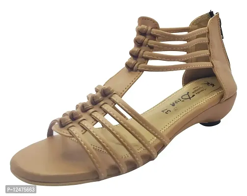 Diva:Trendy Unique You : Comfartable Low heel multi strap wedge sandal for women-thumb2