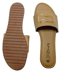 Diva:Trendy Unique You Soft Casual Slide Slippers with Golden Buckle-thumb2