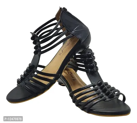Diva:Trendy Unique You : Comfartable Low heel multi strap wedge sandal for women-thumb0