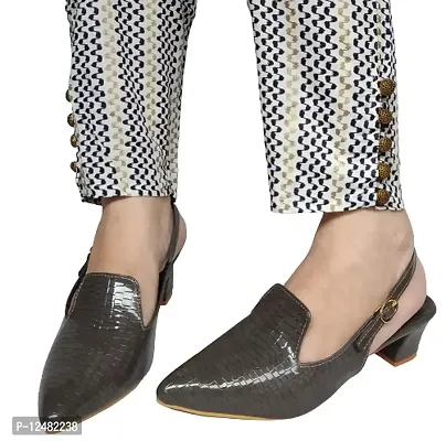 Diva Brand: Trendy Croc Print comfartable block sandal. (Grey, numeric_6_point_5)-thumb3
