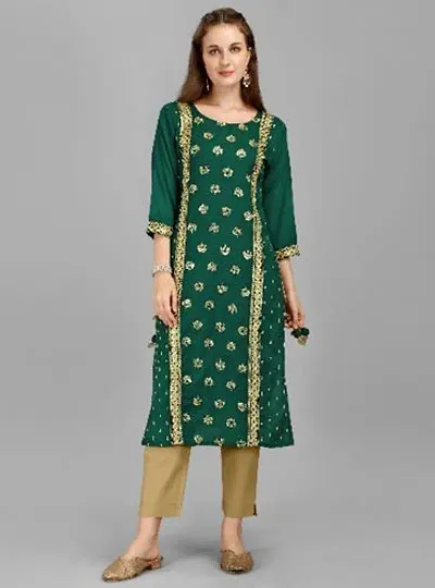 Stylish Fancy Viscose Rayon Embroidery Work With 4 Fancy Latakan Kurti For Women