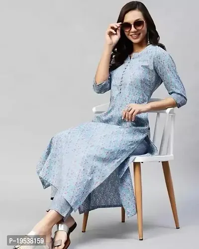 Trendy Women Cotton Blend Kurta bottom Set-thumb0