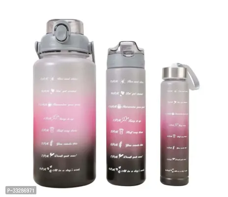 Modern Plastic Printed Water Bottle, Pack of 3