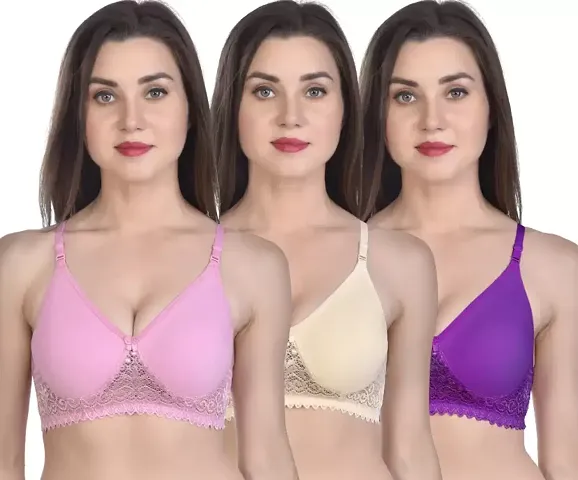 Classic Blend Padded Bras For Women Pack Of 3