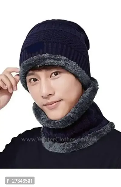 Stylish Cap And Muffler For Men-thumb0