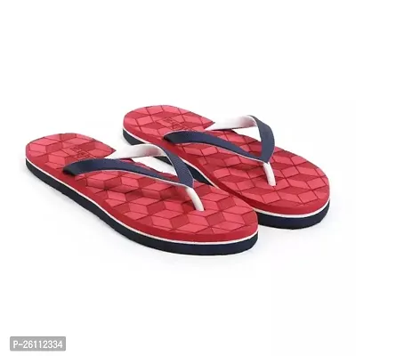 Elegant Red EVA Colourblocked Slippers For Women