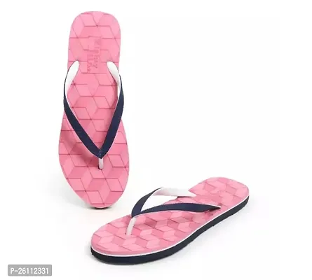 Elegant Pink EVA Colourblocked Slippers For Women