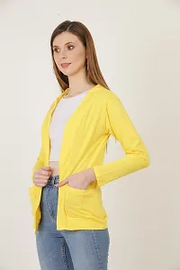 DDASPRATION Women's Pocket Shrug (Pocket,Yellow)-thumb2