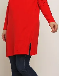 DDASPRATION Women's Cotton Long T-Shirt (X-Large, RED)-thumb1