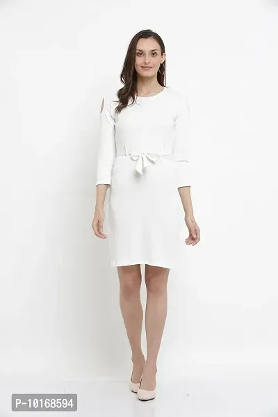 DDASPRATION Women's Poly-Cotton Dress?(White)-thumb5