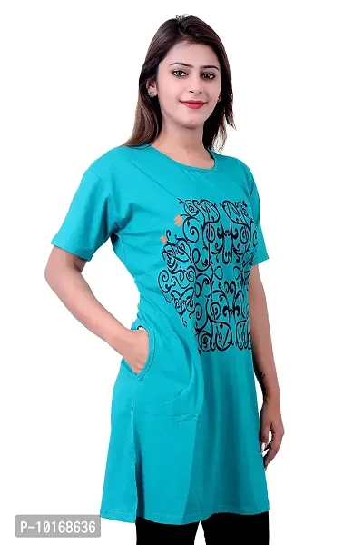 DDASPRATION Women Printed Long T-Shirt-thumb3