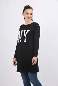 DDASPRATION Women Cotton Full Sleeve Printed Long T-Shirt Black-thumb3