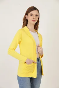 DDASPRATION Women's Pocket Shrug (Pocket,Yellow)-thumb1