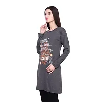 DDASPRATION Women's Printed Long T-Shirt Full Sleeve (BTF,Dark Grey)-thumb2