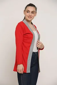 DDASPRATION Women's Cotton Shrug (Boder,Red)-thumb1