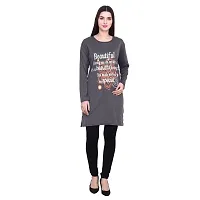 DDASPRATION Women's Printed Long T-Shirt Full Sleeve (BTF,Dark Grey)-thumb4