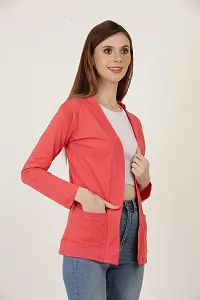 DDASPRATION Women's Pocket Shrug (Pocket,Orange)-thumb1