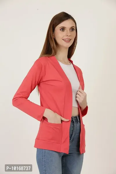 DDASPRATION Women's Pocket Shrug (Pocket,Orange)-thumb2