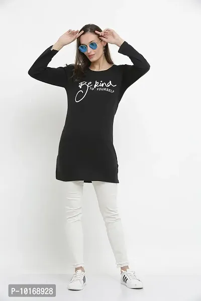 DDASPRATION Women Cotton Long T-Shirt-thumb2