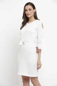 DDASPRATION Women's Poly-Cotton Dress?(White)-thumb2