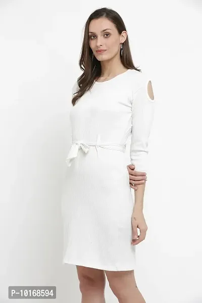 DDASPRATION Women's Poly-Cotton Dress?(White)-thumb3