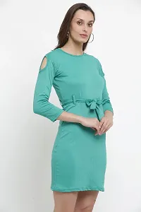 DDASPRATION Women's Poly-Cotton Dress?(Rama Green)-thumb1