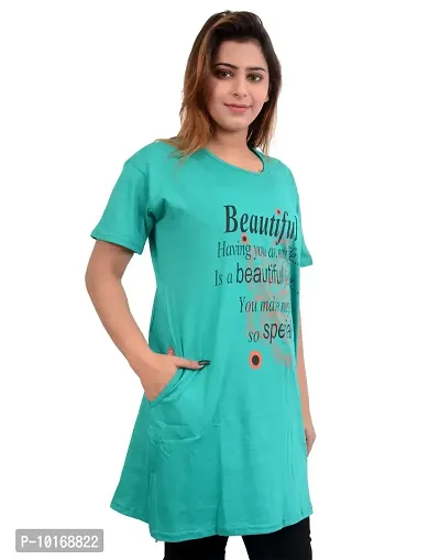 DDASPRATION Women's Printed Pocket Long T-Shirt-thumb2
