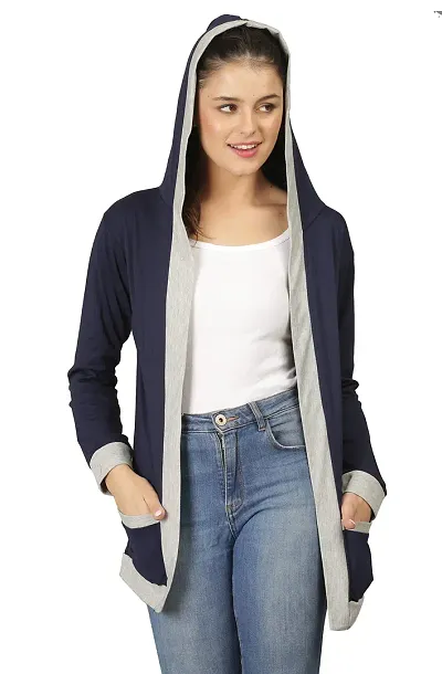 DDASPRATION Women's Hud Pocket Shrug (Hud Pocket,Navy Blue)