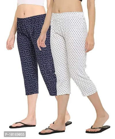 Ddaspration Women Cotton Printed Capri Combo