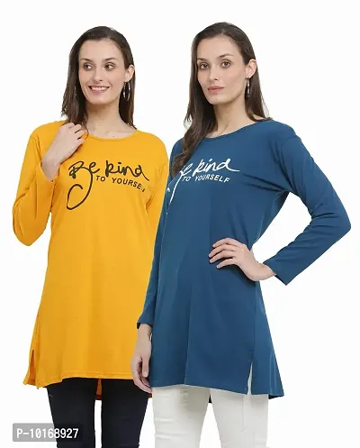 DDASPRATION Women Cotton Long T-Shirt-thumb0