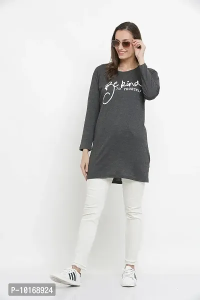 DDASPRATION Women Cotton Long T-Shirt-thumb2