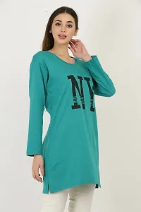 DDASPRATION Women Cotton Full Sleeve Printed Long T-Shirt (Large, RAMAGREEN)-thumb4