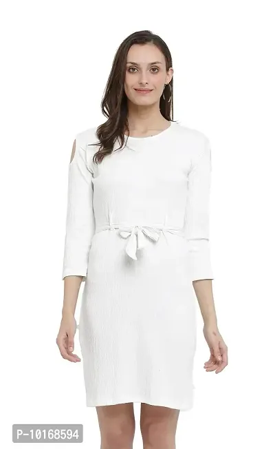 DDASPRATION Women's Poly-Cotton Dress?(White)-thumb0