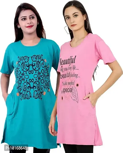 DDASPRATION Women Printed Long T-Shirt