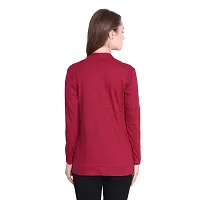 DDASPRATION Women's Pocket Shrug (Pocket,Maroon)-thumb3