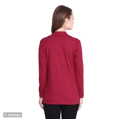 DDASPRATION Women's Pocket Shrug (Pocket,Maroon)-thumb4