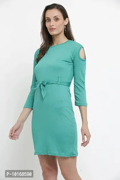 DDASPRATION Women's Poly-Cotton Dress?(Rama Green)-thumb3