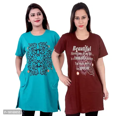 DDASPRATION Women Printed Long T-Shirt