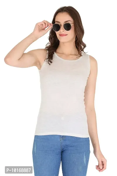 DDASPRATION Women Cotton Tank Top (Medium, Light Grey)-thumb1