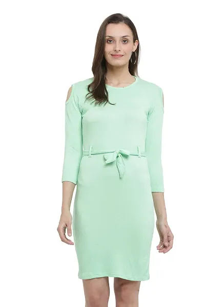 DDASPRATION Women's Poly-Cotton Dress?(Light Green)