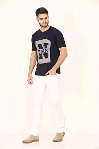 DDASPRATION Men Cotton Printed T-Shirt Navy Blue-thumb1