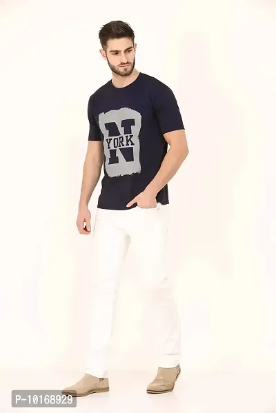 DDASPRATION Men Cotton Printed T-Shirt Navy Blue-thumb2