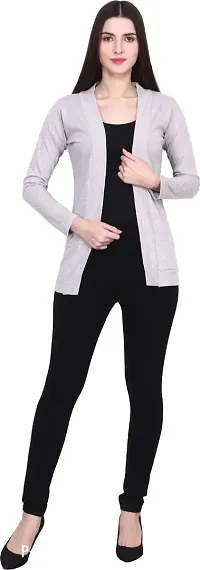 DDASPRATION Women's Pocket Shrug (Pocket,Light Grey)-thumb3