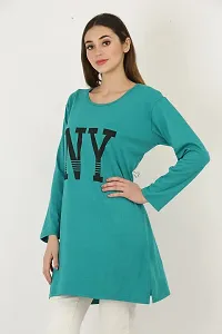 DDASPRATION Women Cotton Full Sleeve Printed Long T-Shirt (Large, RAMAGREEN)-thumb2